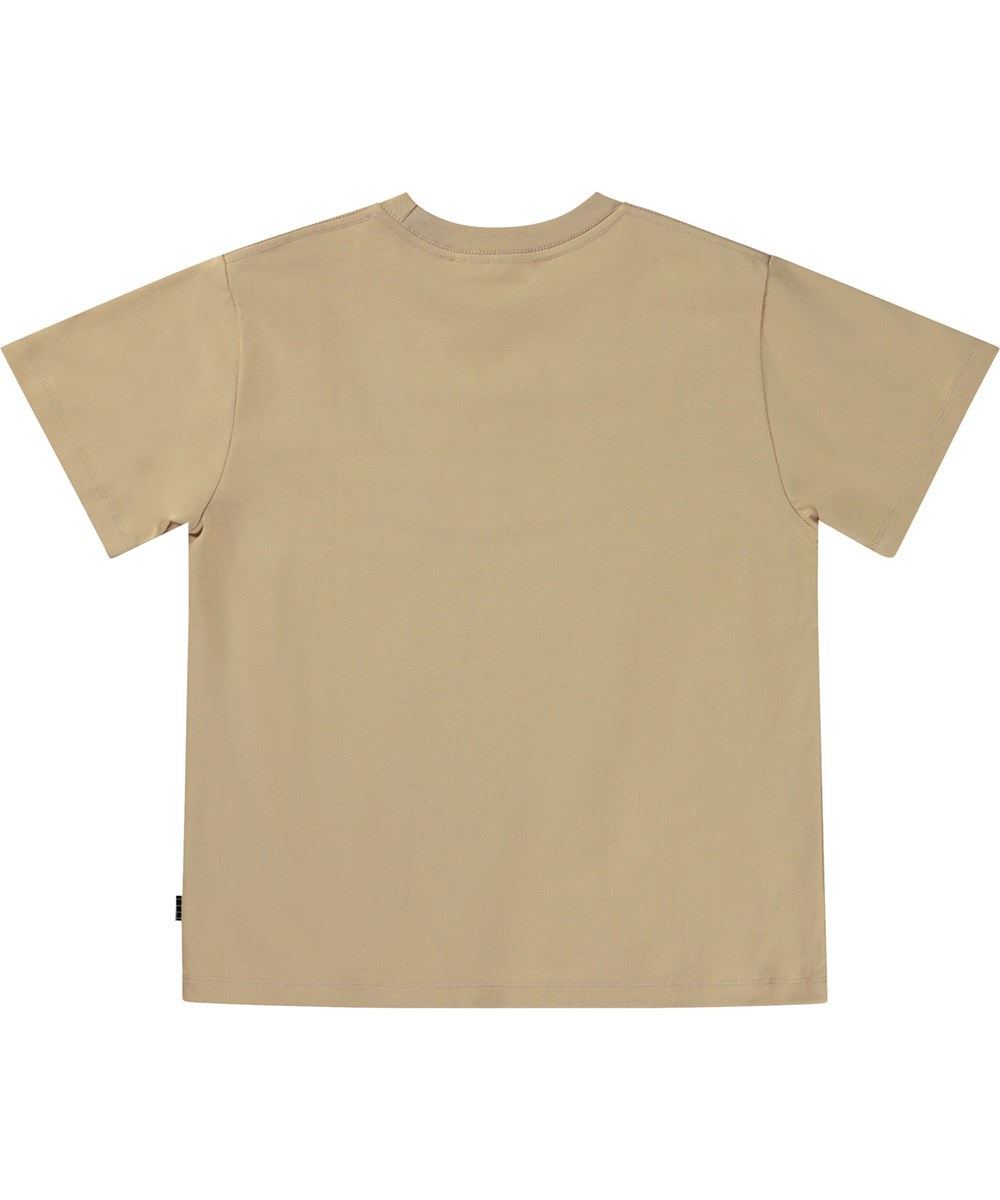 Rodney - Ridge - Beige organic t-shirt with graphic print