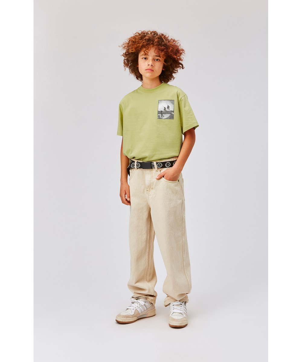 Rodney - Sequence Skate - Green organic t-shirt with skate print