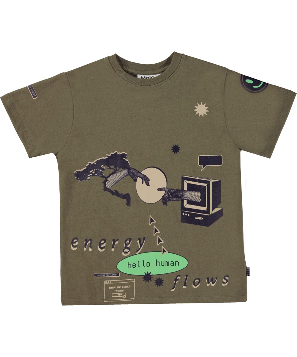 Rodney - Growth - Brown t-shirt with placement computer print