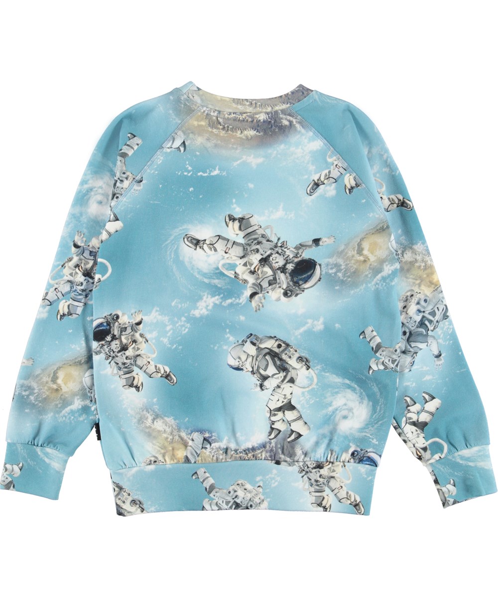 Romeo - Space Walking - Light blue organic top with astronauts