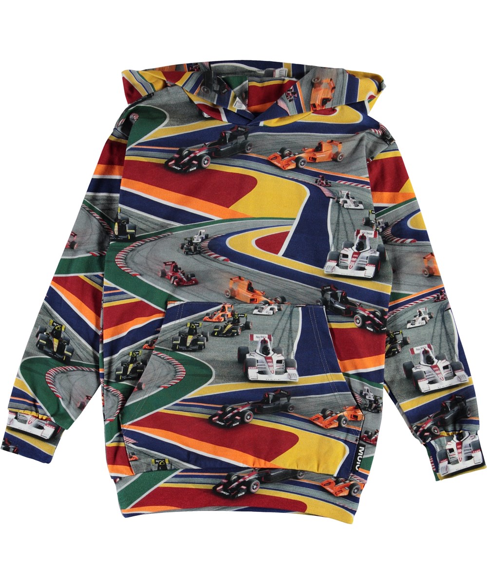 Romo - Full Speed - Organic hoodie with race cars