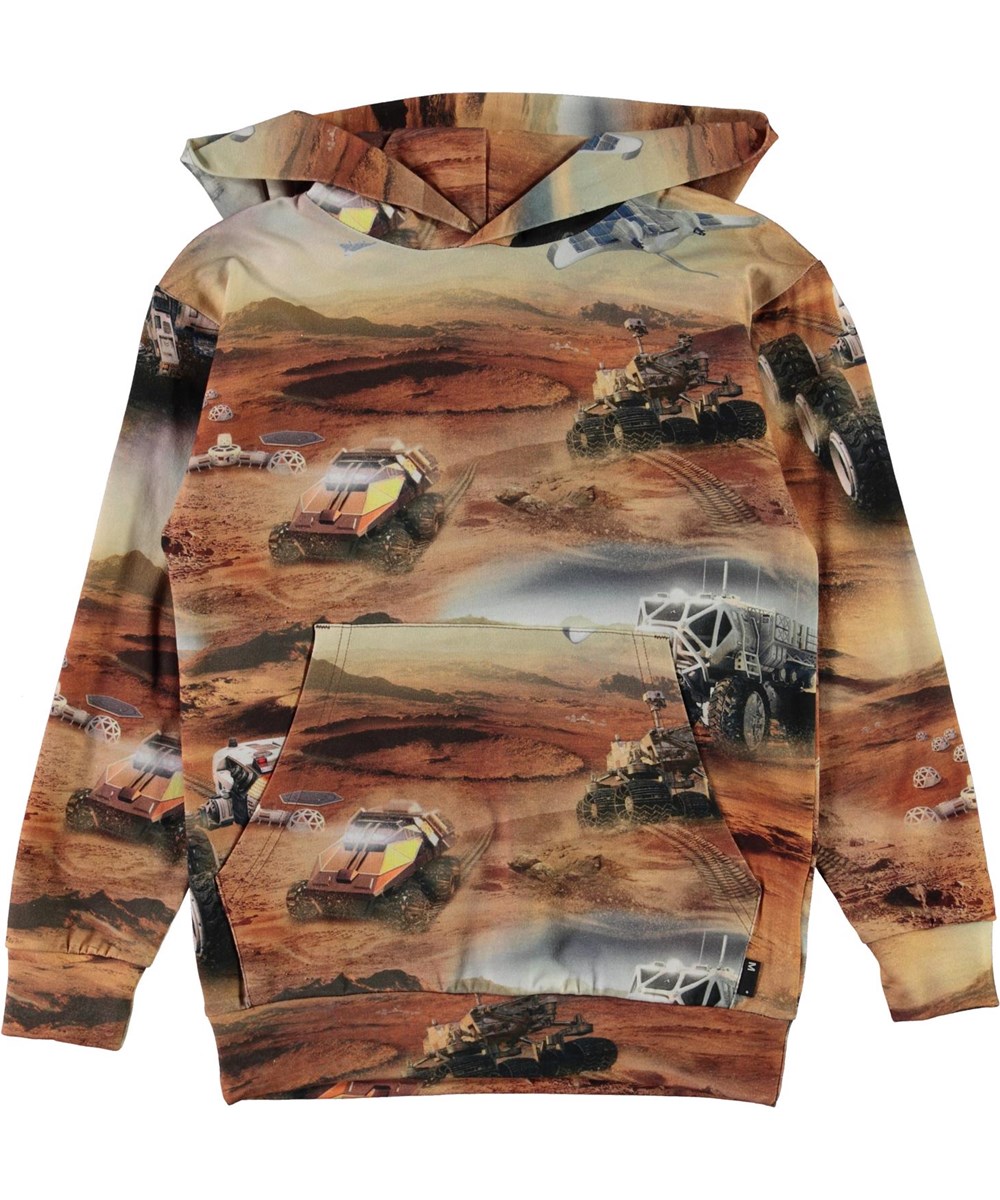 Romo - Mars - Brown hoodie with Mars print 