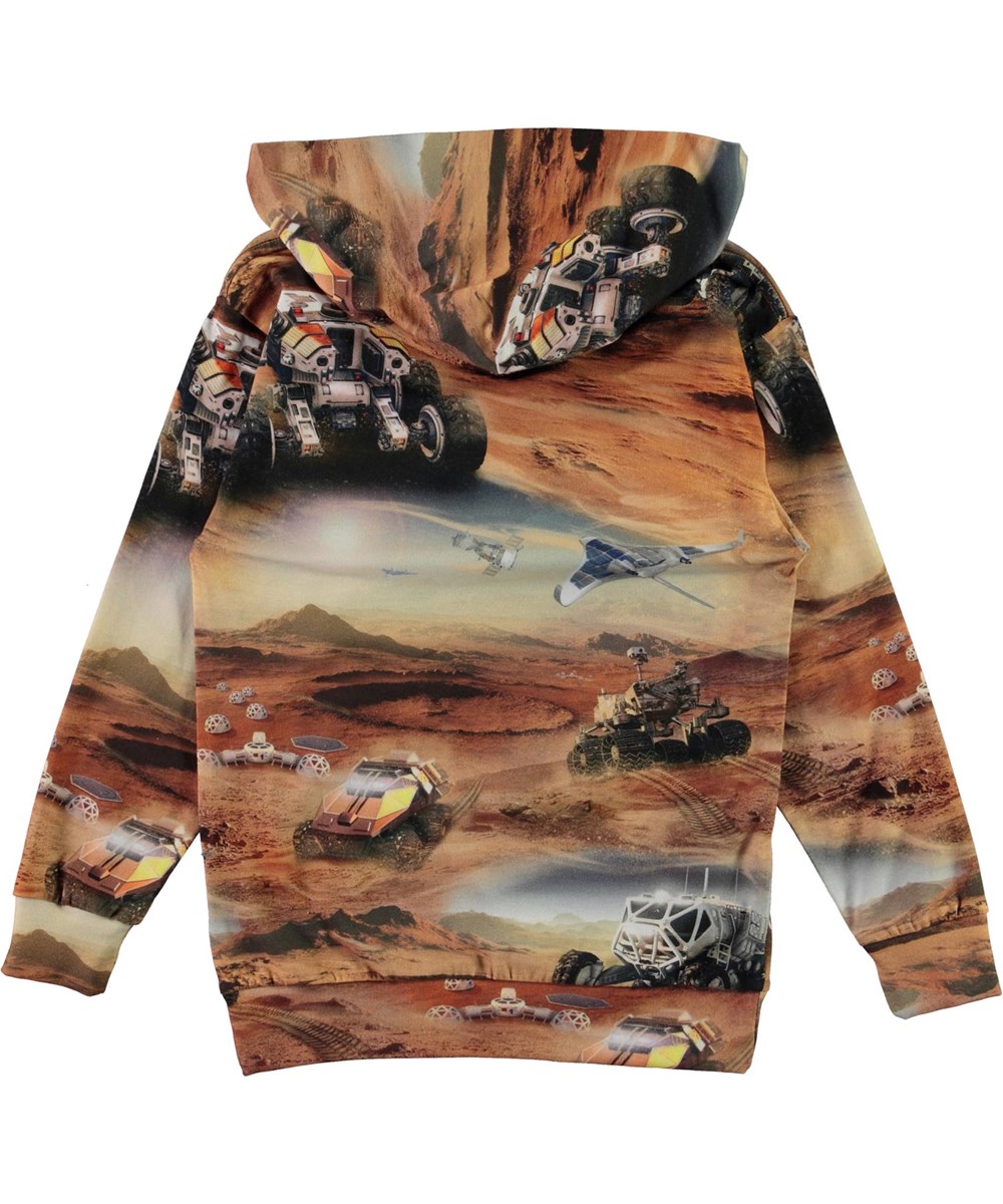 Romo - Mars - Brown hoodie with Mars print 