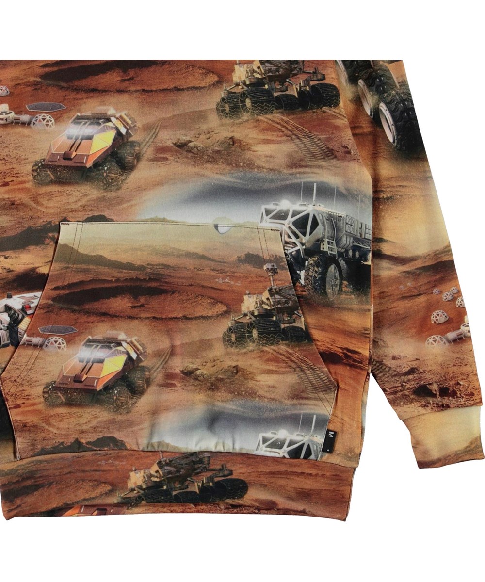 Romo - Mars - Brown hoodie with Mars print 