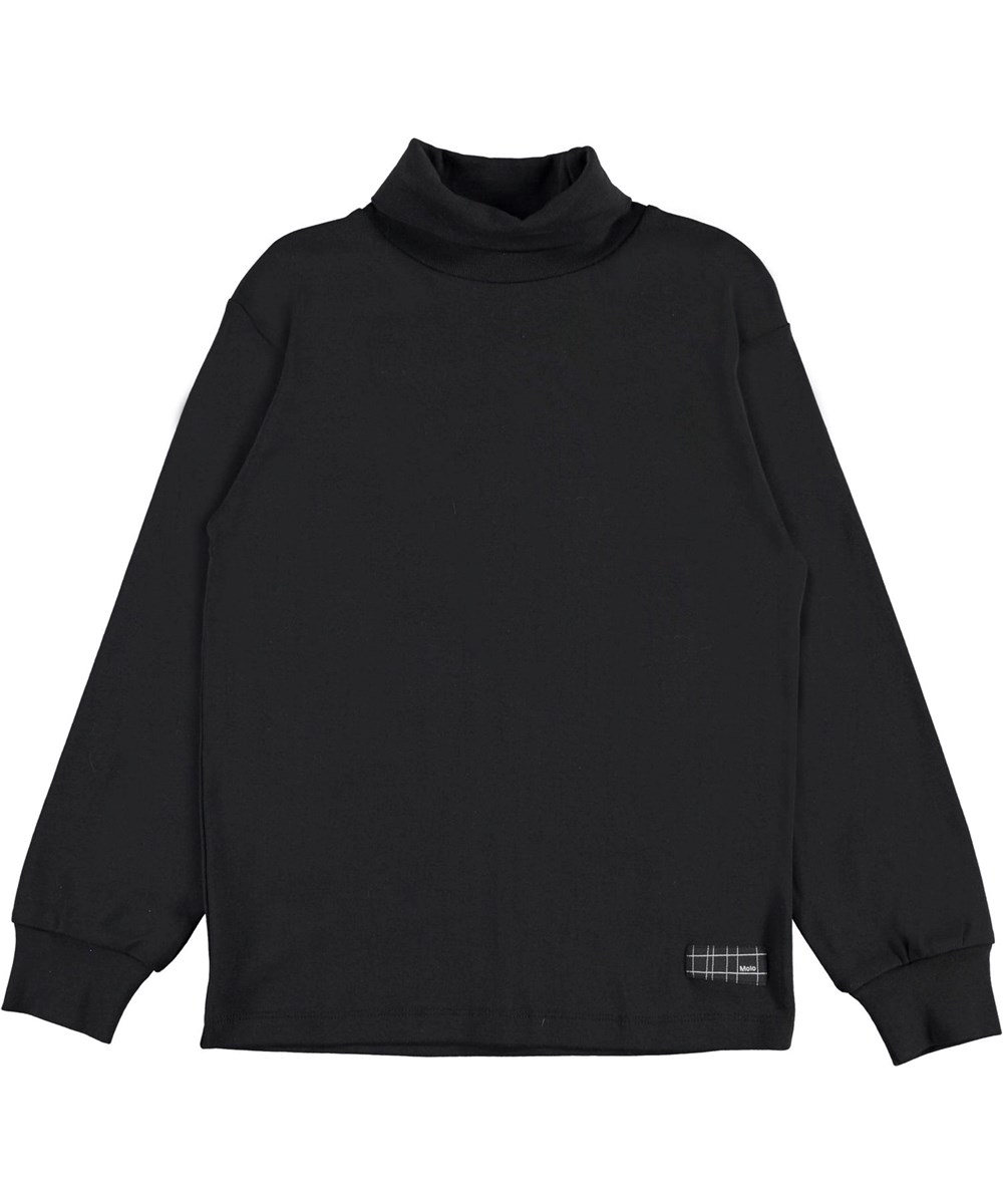Ronez - Black - Black, organic roll-neck top