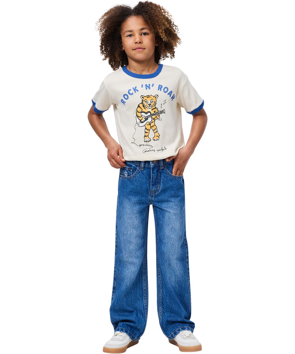 Ronnie - Summer Sand - White T-shirt  for children made of organic cotton