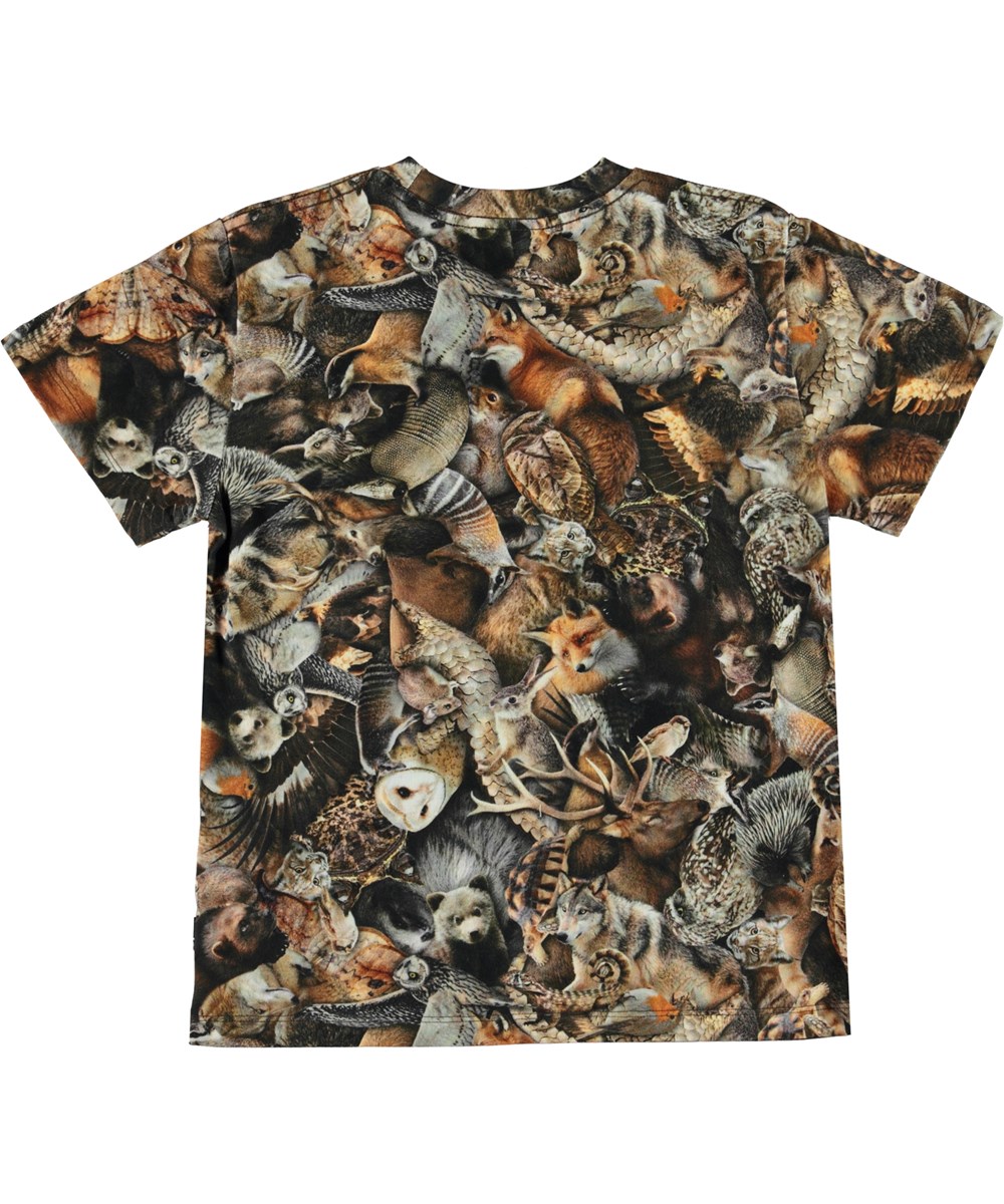 Roxo - Animal Camou - Organic t-shirt with various animals