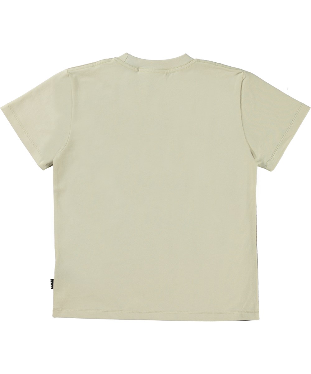 Roxo - Desert Dinos - Beige organic t-shirt with desert dinosaur print