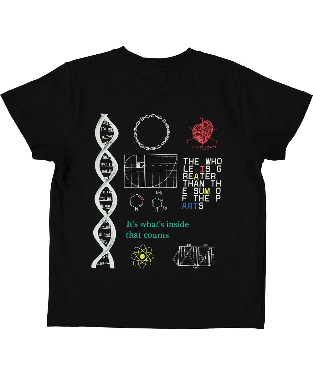 Roxo - Figures Black - Black t-shirt with yellow figure