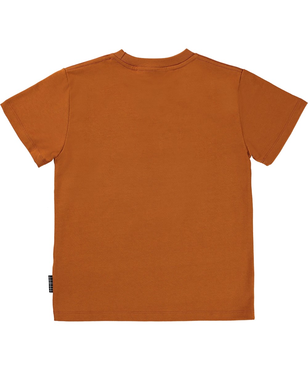 Roxo - Genevieve - Brown organic t-shirt with satellite