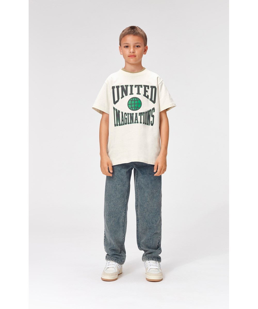 Roxo - Ivory - White t-shirt with basketball print
