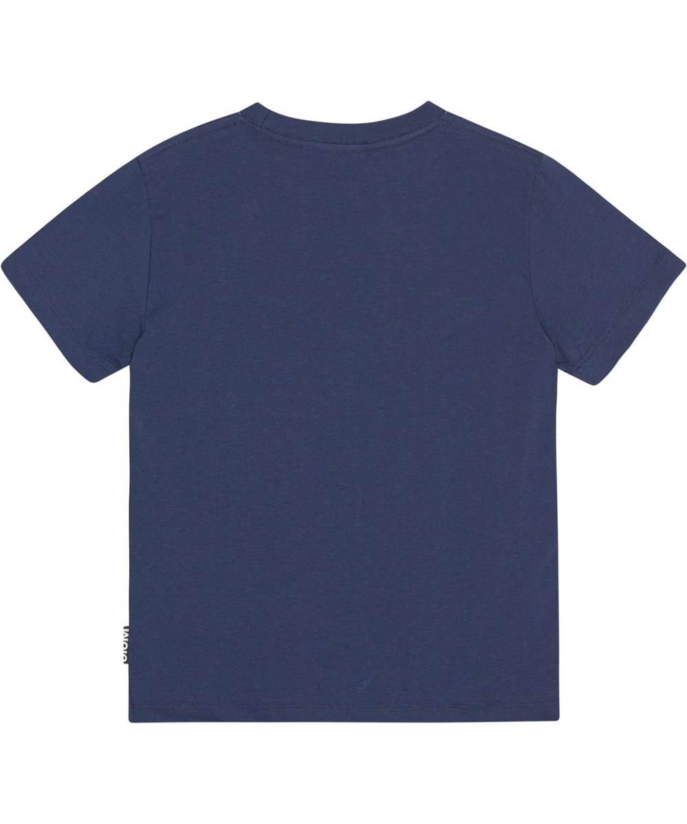 Roxo - Night Garden - Grey-blue, organic t-shirt with placement night time nature print