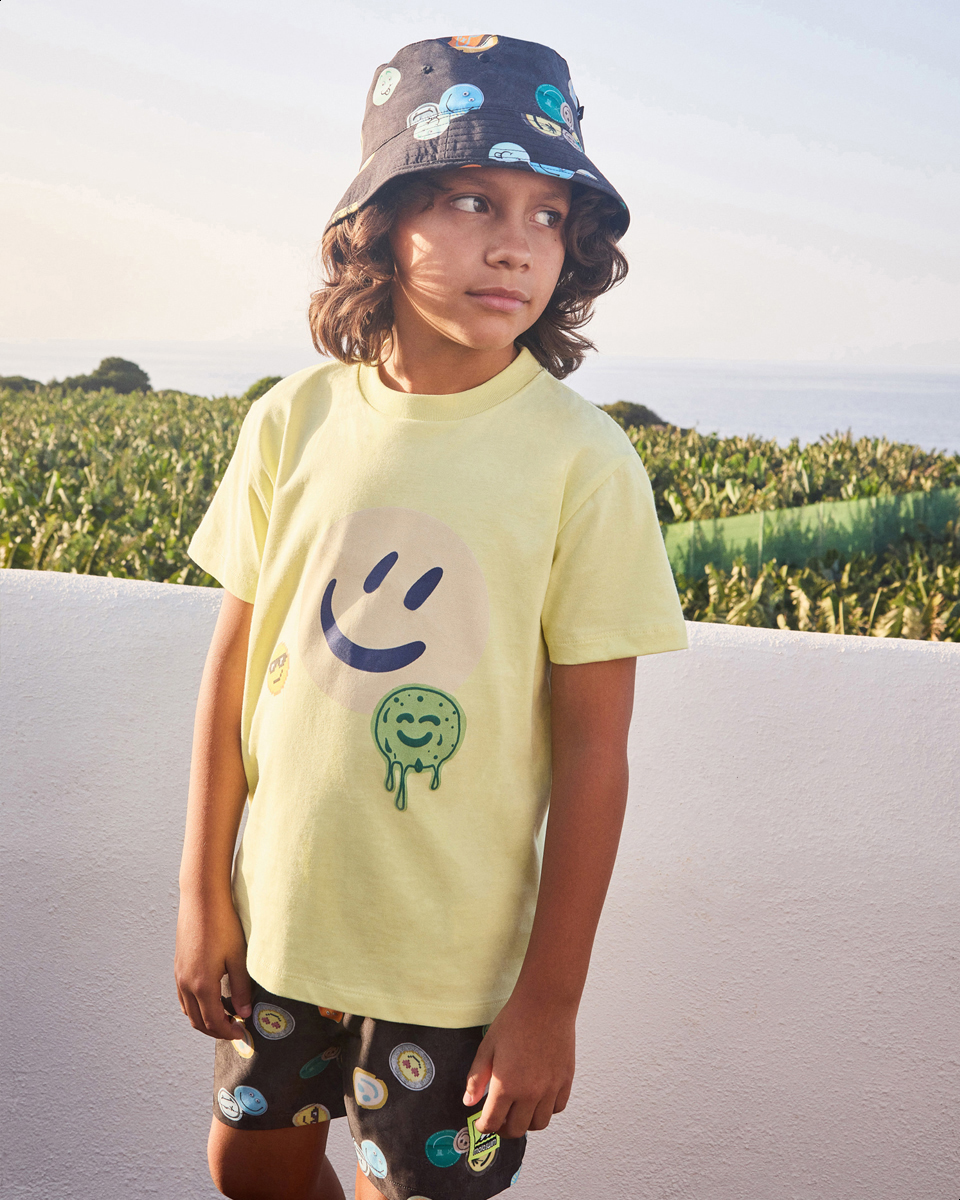 Roxo - Sticker Smile - Yellow T-shirt for children in