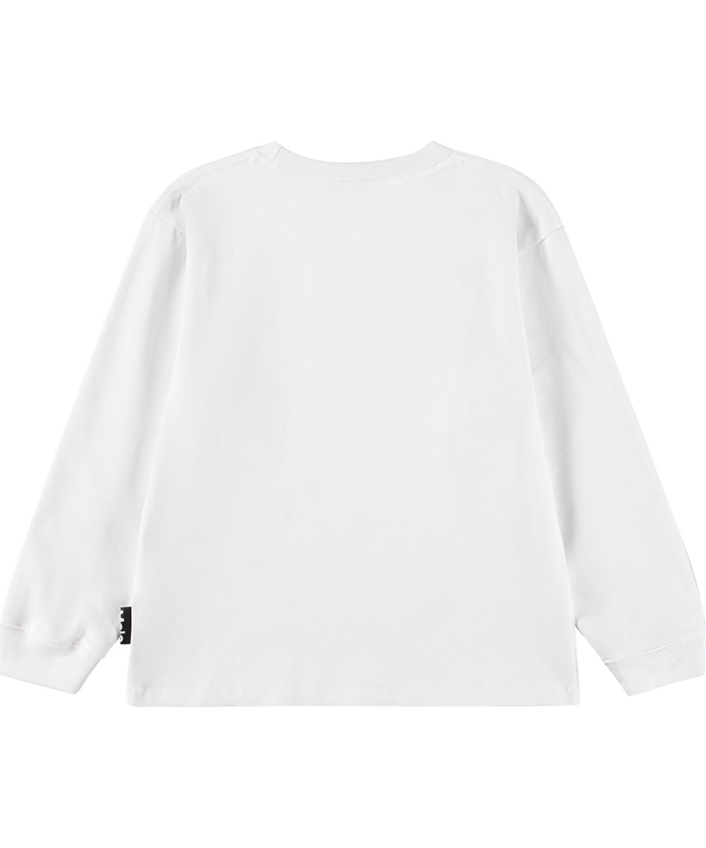 Rube - Basket Hoop Lt - White long-sleeved top for children made of organic cotton 