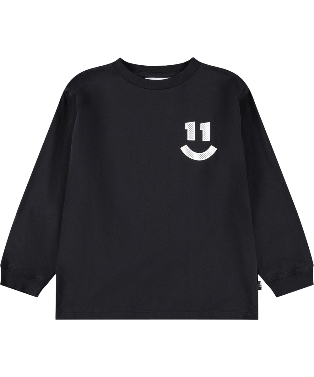 Rube - Black - Black long-sleeved top for children made of organic cotton 