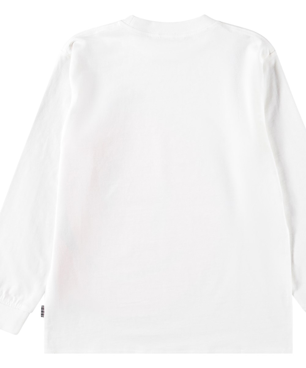 Rube - Bouncy Smile - White long-sleeved top for children made of organic cotton 