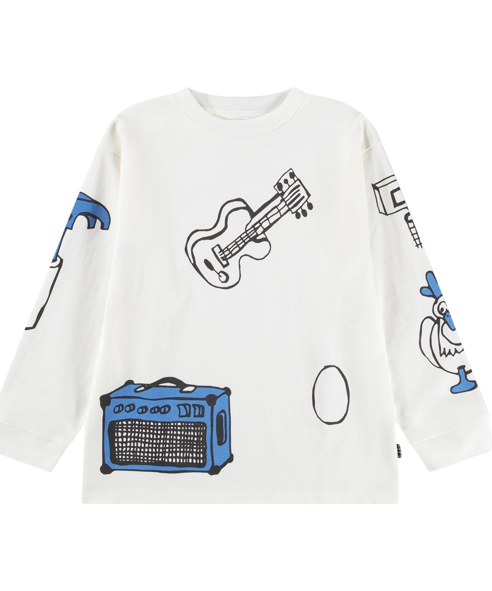 Rube - Daylight White - White long-sleeved top for children made of organic cotton 