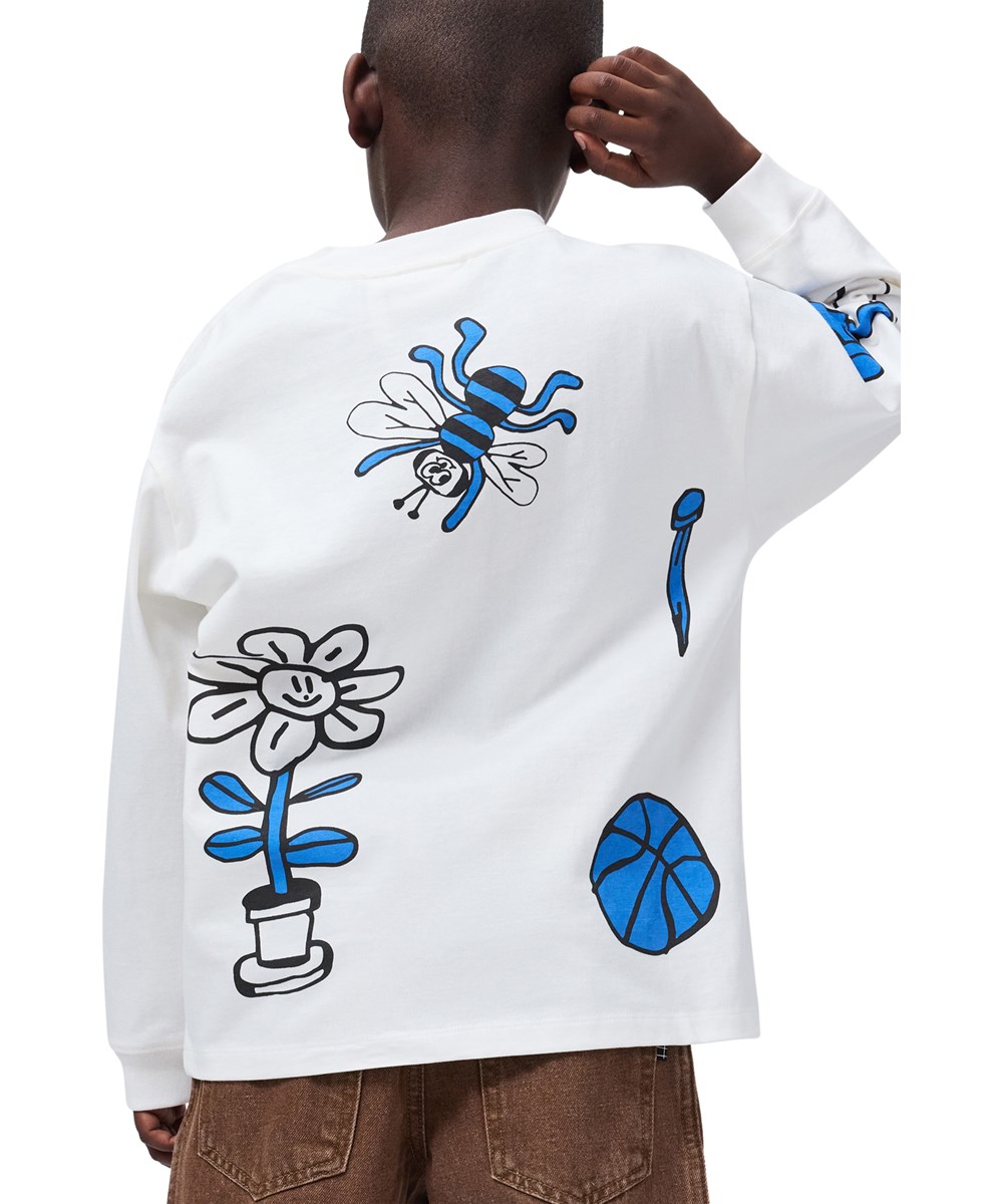 Rube - Daylight White - White long-sleeved top for children made of organic cotton 