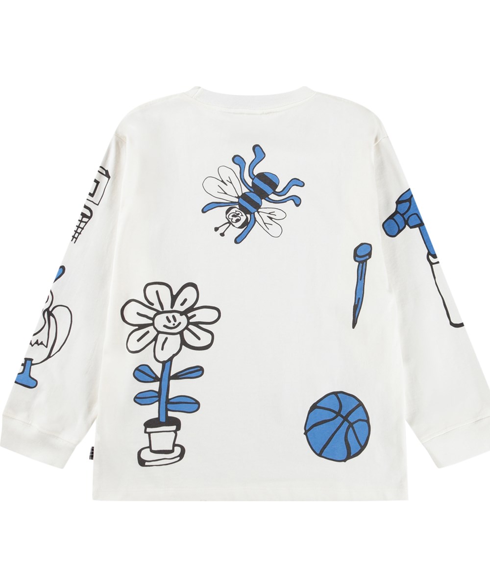 Rube - Daylight White - White long-sleeved top for children made of organic cotton 