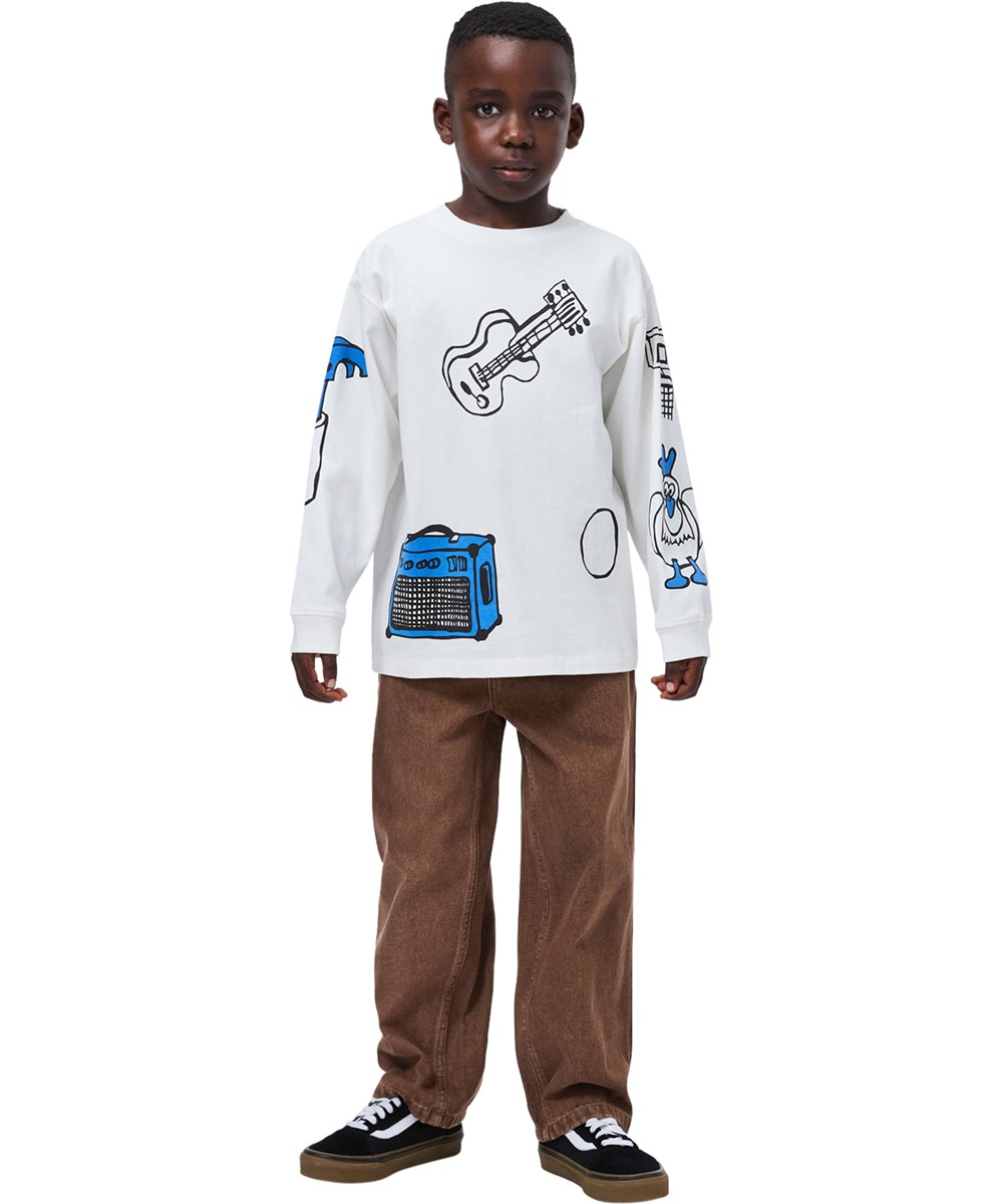 Rube - Daylight White - White long-sleeved top for children made of organic cotton 