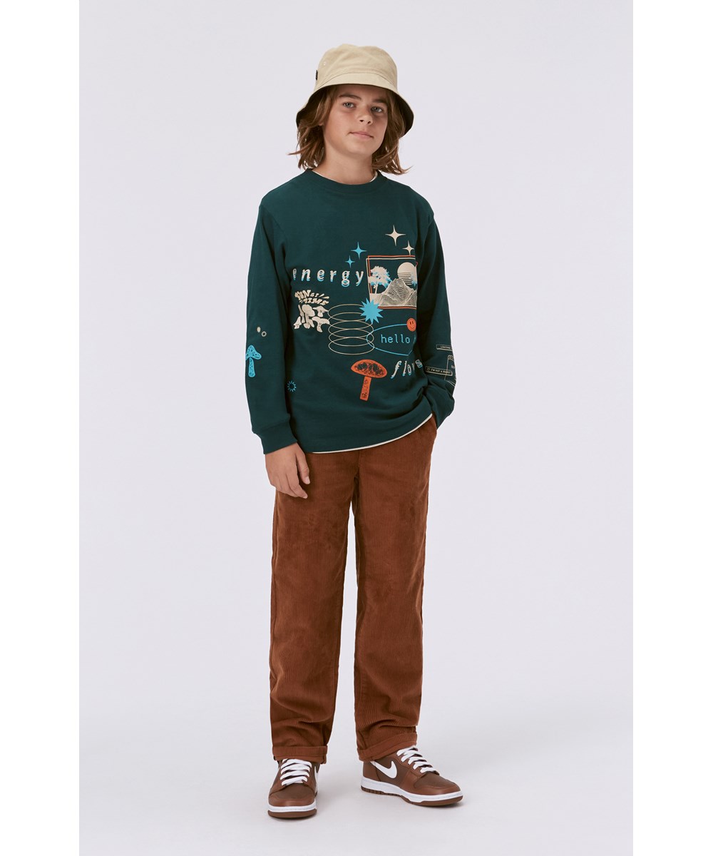 Rube - Fantasy Forest - Green long sleeve t-shirt with placement print