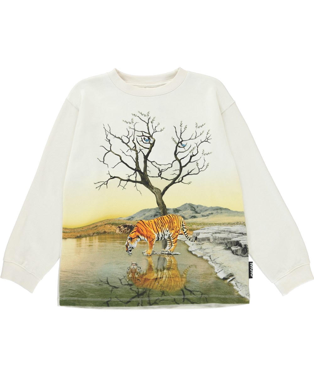 Rube - Imagine Tiger - White sweatshirt with tiger print