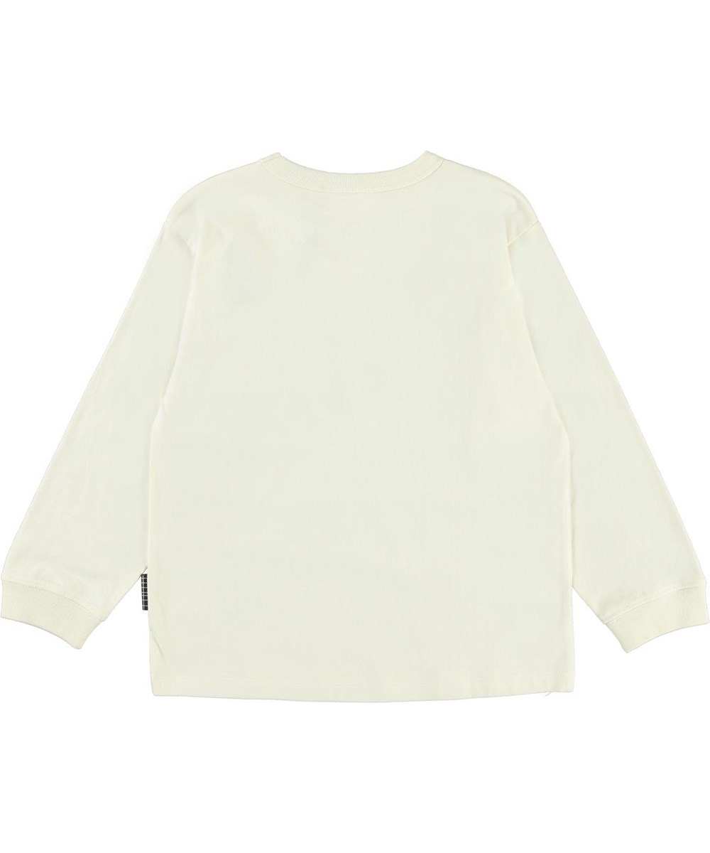 Rube - Ivory - White long sleeve t-shirt with controller print