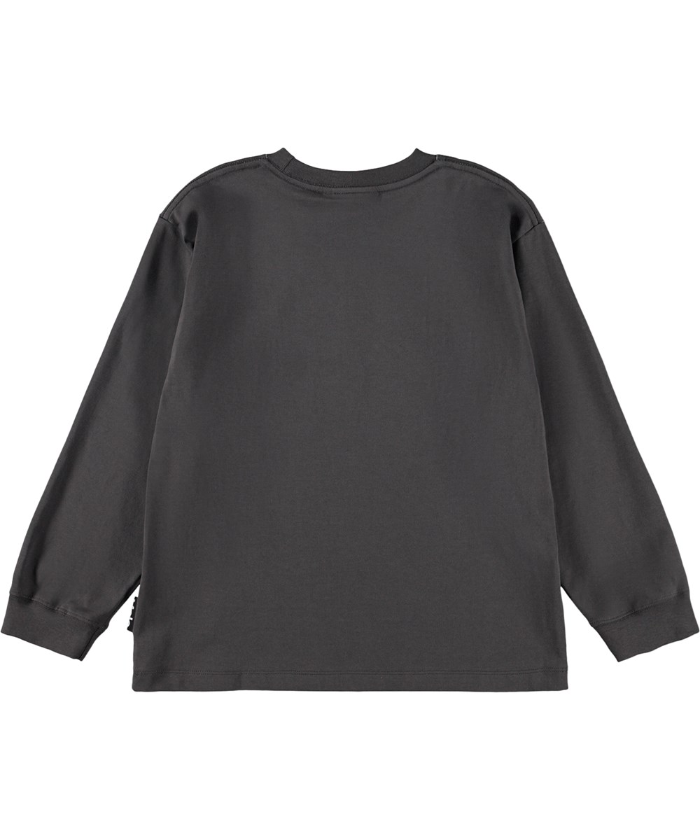 Rube - Tiger Face - Grey long-sleeved top for children made of organic cotton 