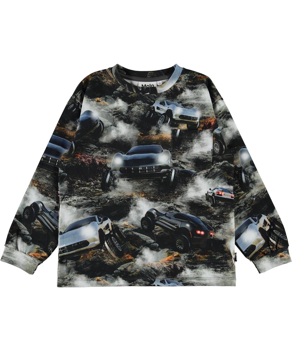 Ruben - Terrain Goers - Organic top with car print