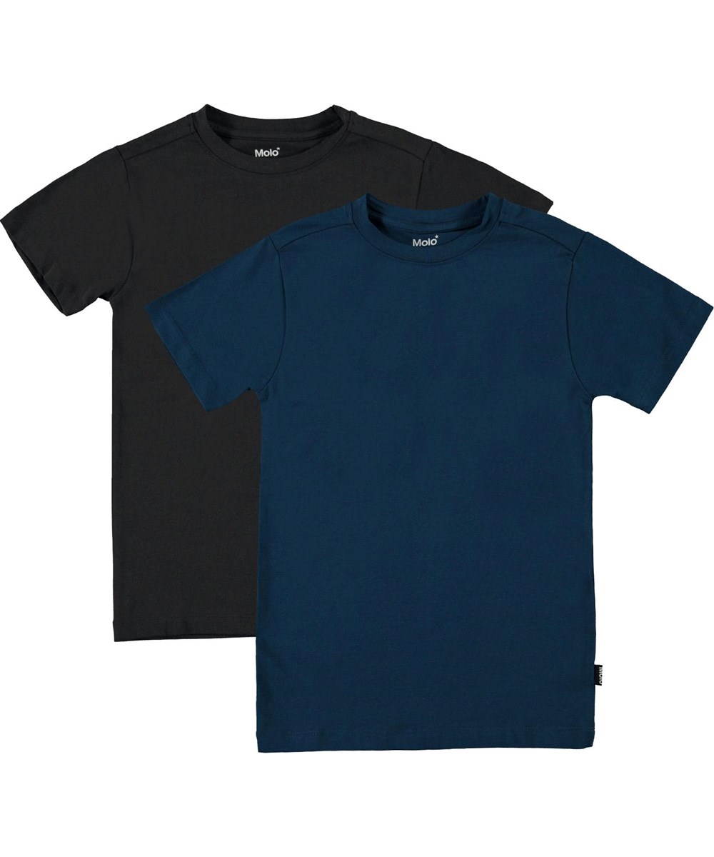 Jamie 2-Pack - Black Sea - Organic 2-pack vest in black and blue