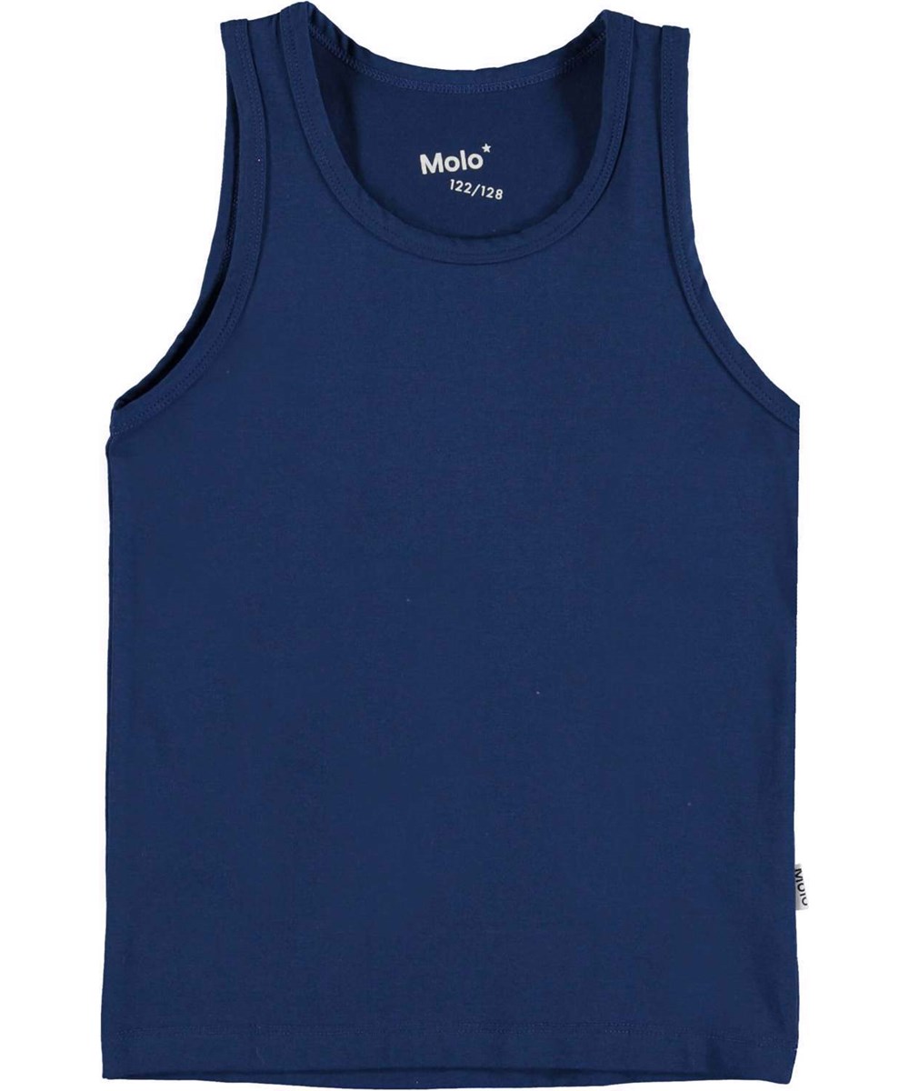 Jayden 2-pack - Blu Faunatastic - 2-pack vests in dark blue and fantasy animal print.