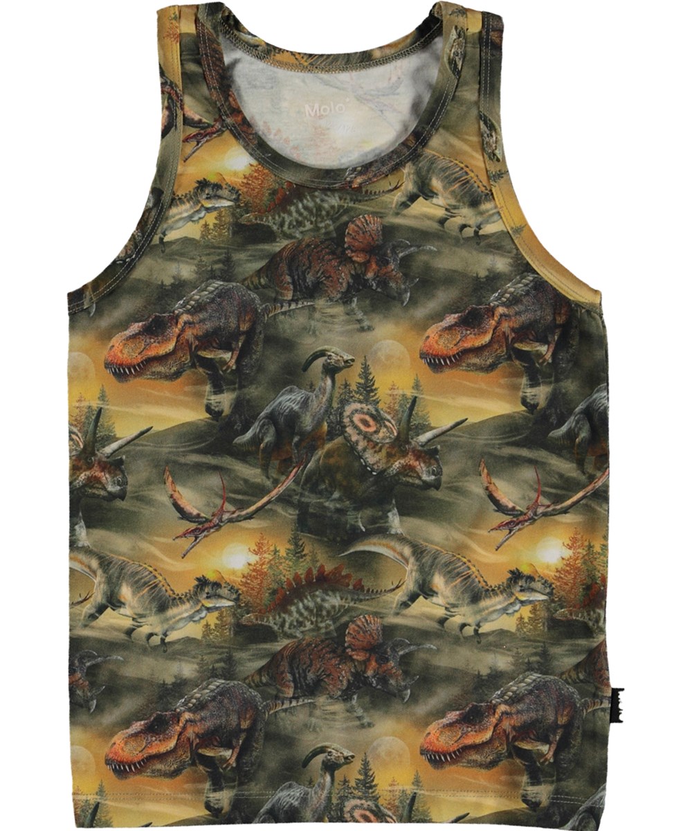 Jayden 2-pack - Dino Black - 2-pack organic vests 