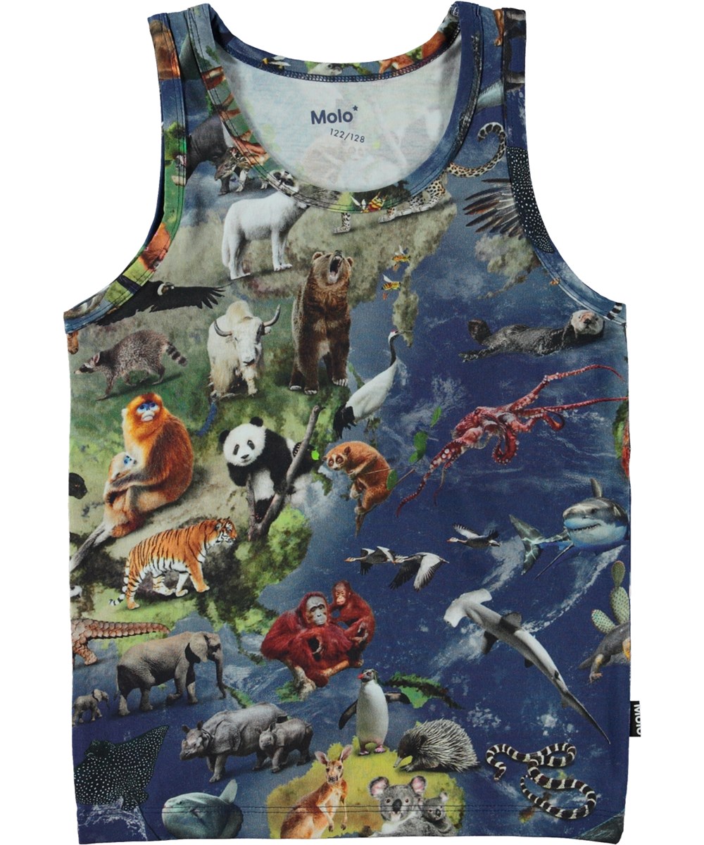 Jayden 2-pack - Indigo Animal - 2-pack Vests in dark blue animal print 