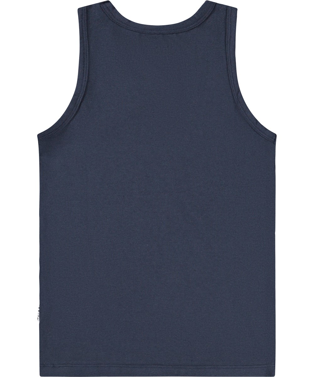 Jayden 2-pack - Navy Grey - Organic boy's vest navy blue and grey