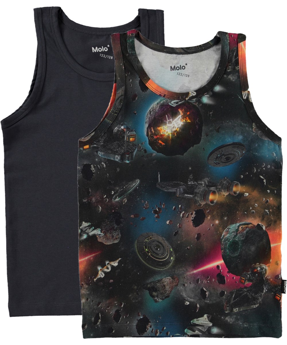 Jayden 2-pack - Space Sky - 2-pack organic vests 