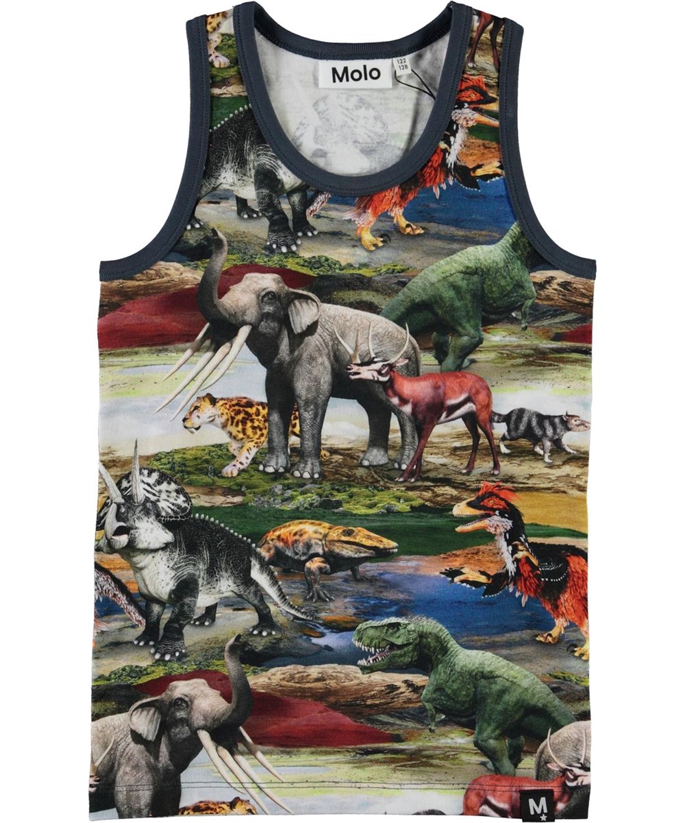Jim - Ancient World - Organic vest with prehistoric animals 