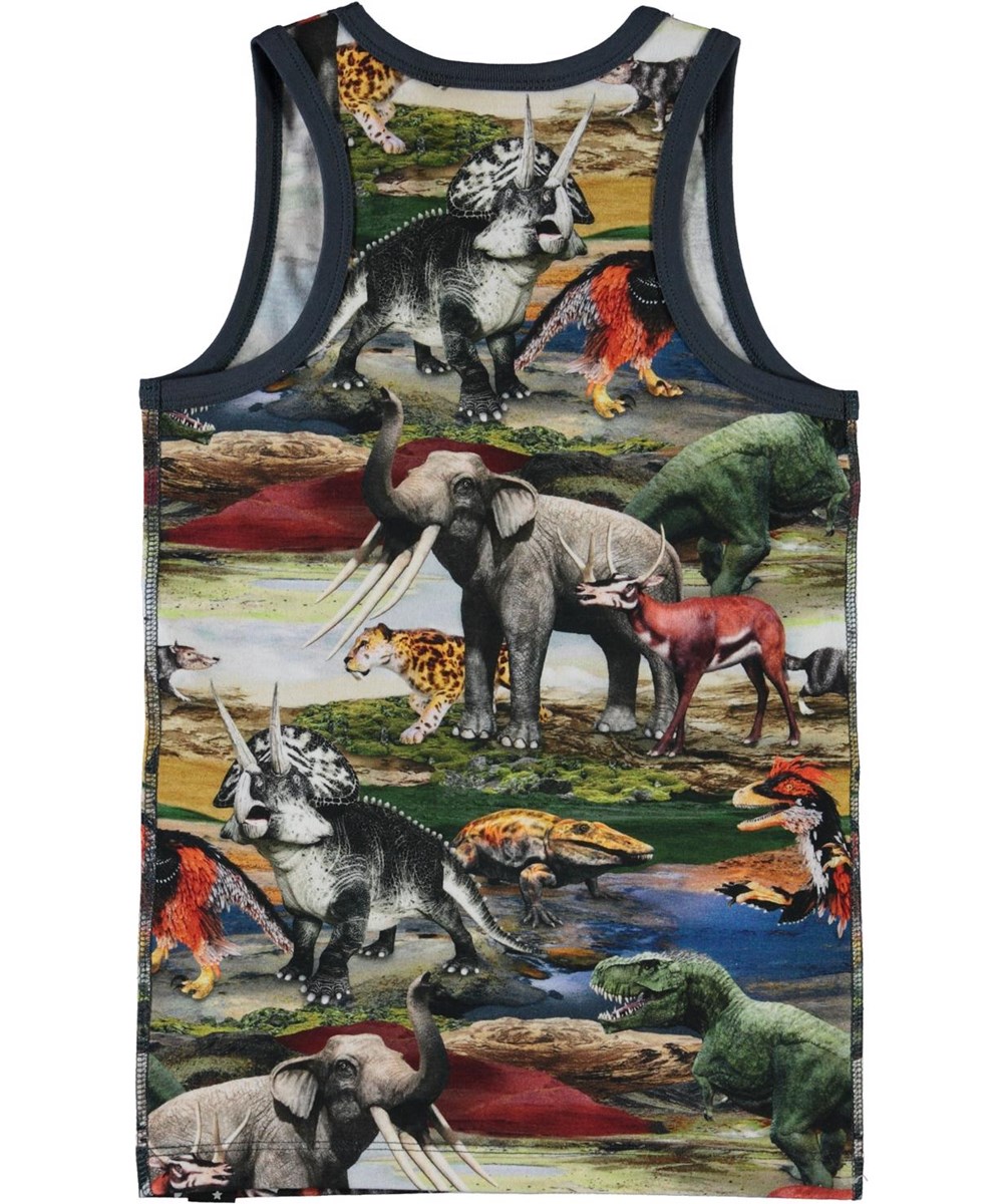 Jim - Ancient World - Organic vest with prehistoric animals 