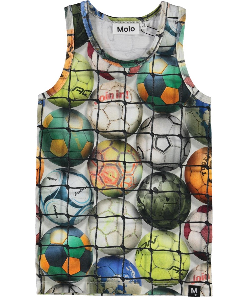 Jim - Footballs - Organic vest with footballs 
