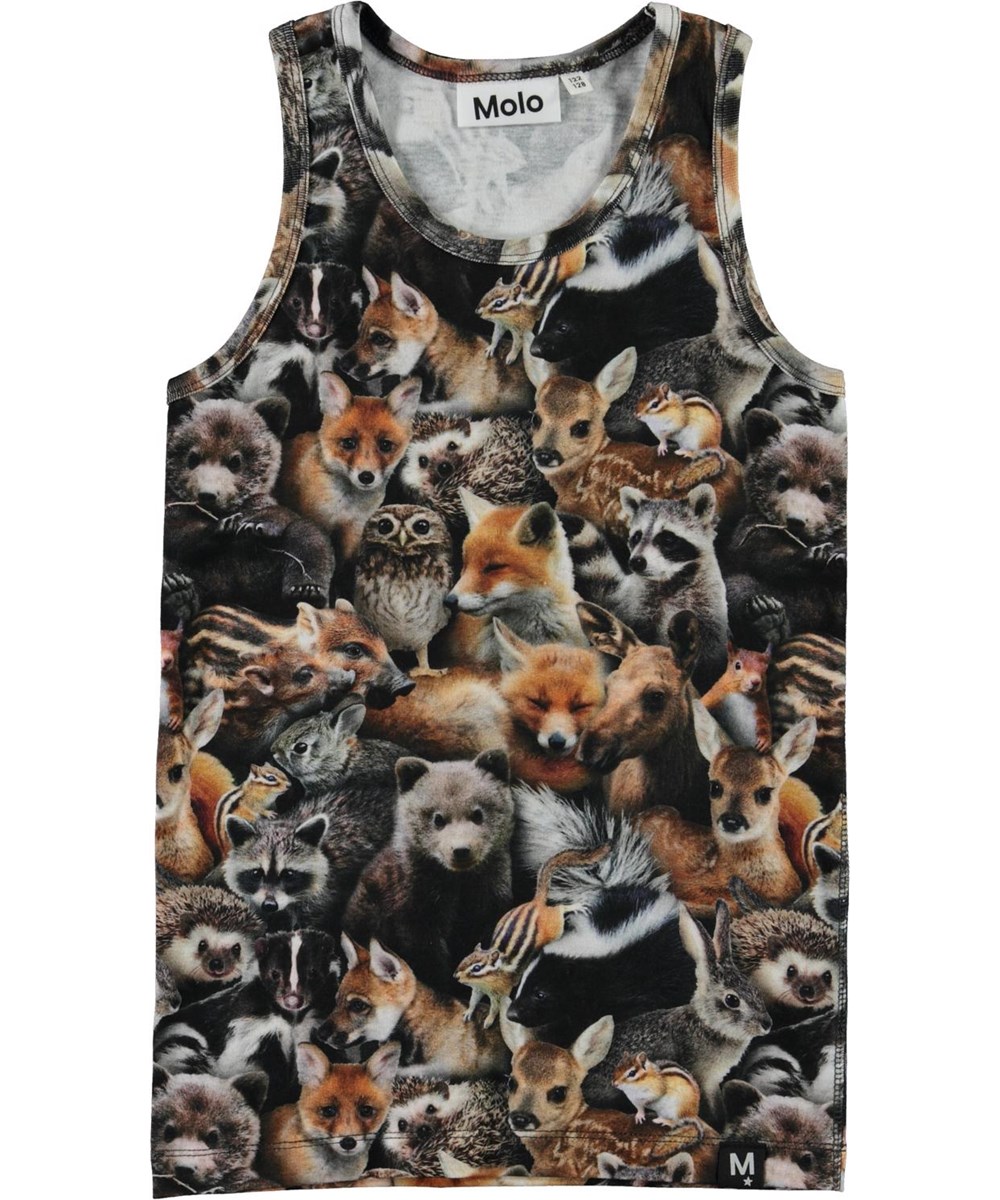 Jim - Forest Animals - Organic vest in animal print
