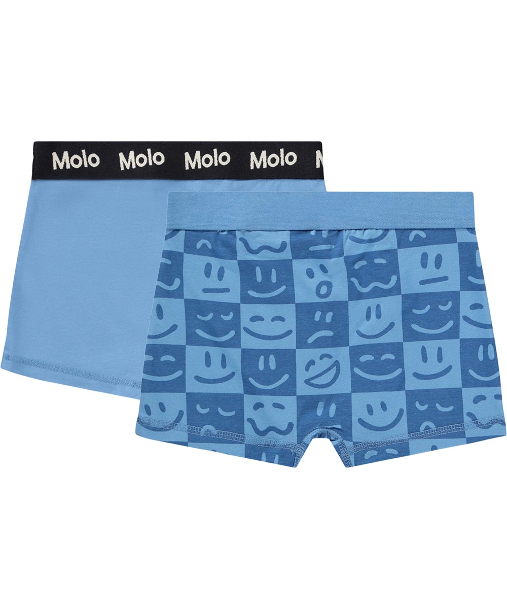 Justin 2-pack - Blue Vibes - 2-pack blue boxer shorts for children made of organic cotton for children