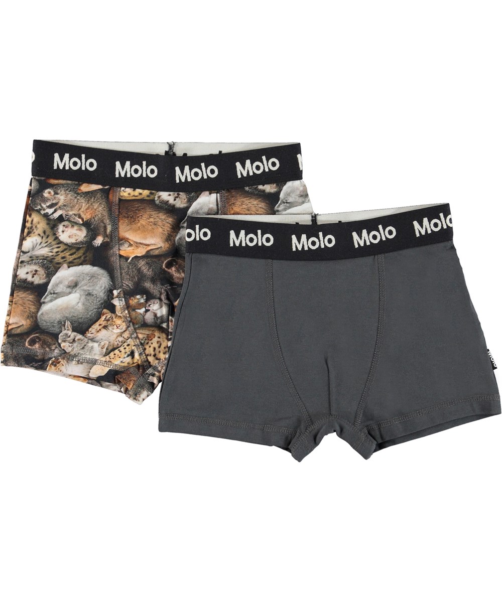 Justin 2-pack - Space Hiber - Boxershorts in grey and with sleeping aninals