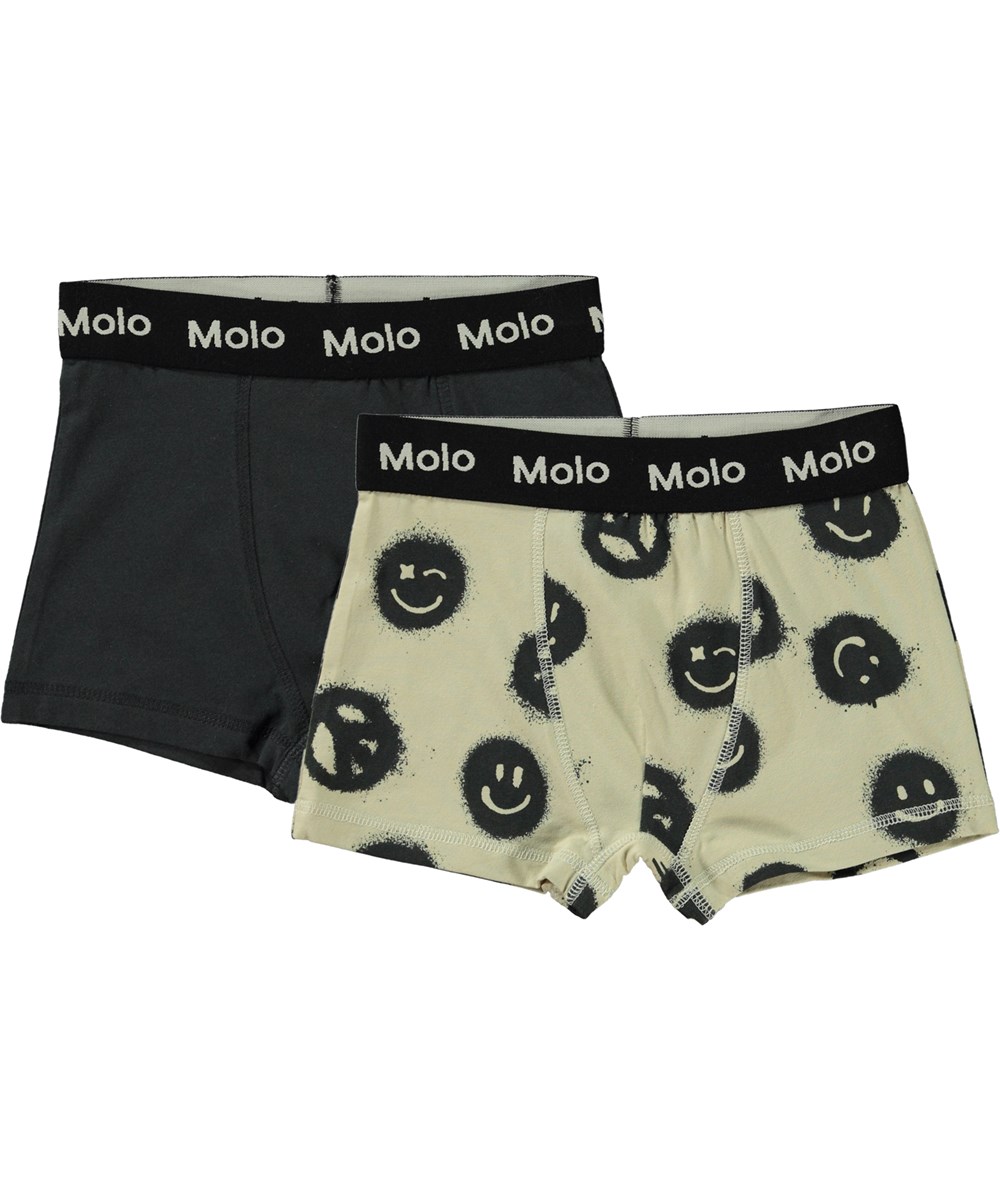 Justin 2-pack - Space Smile - Boxershorts peace sign and smiley faces