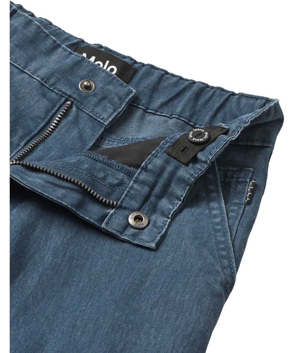 Adventuron - Oceanic Wash - Zip off cargobukser i blå bomuldsdenim til børn