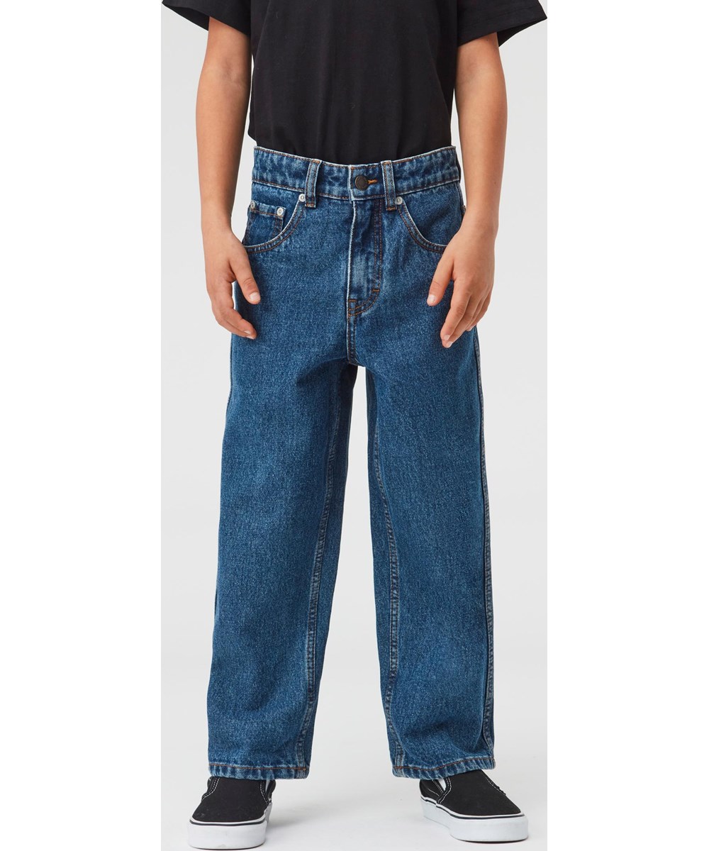 Aiden - Stone Blue - Brede blå skate jeans