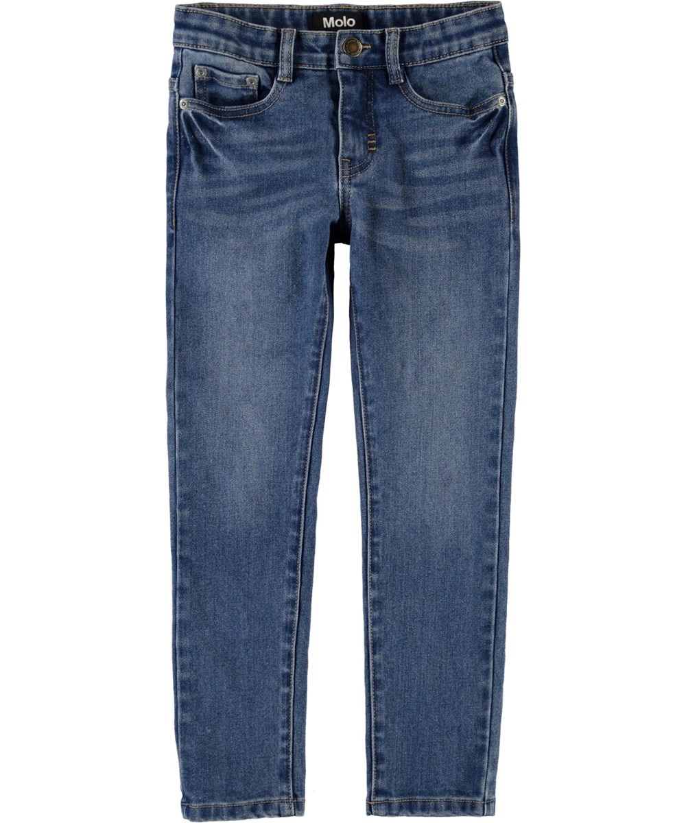 Aksel - Mid Blue Wash - Blå slim fit jeans