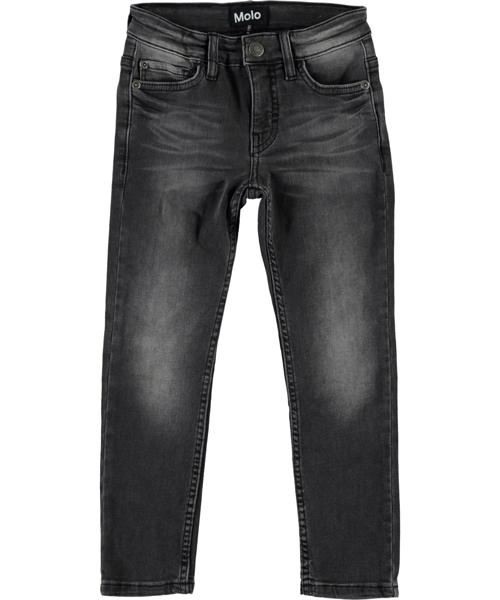 Aksel - Washed Black - Slim fit grå denim jeans. 