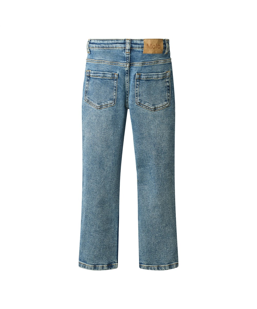 Aksel - Worn Denim - Blå jeans i økologisk bomuld med stretch