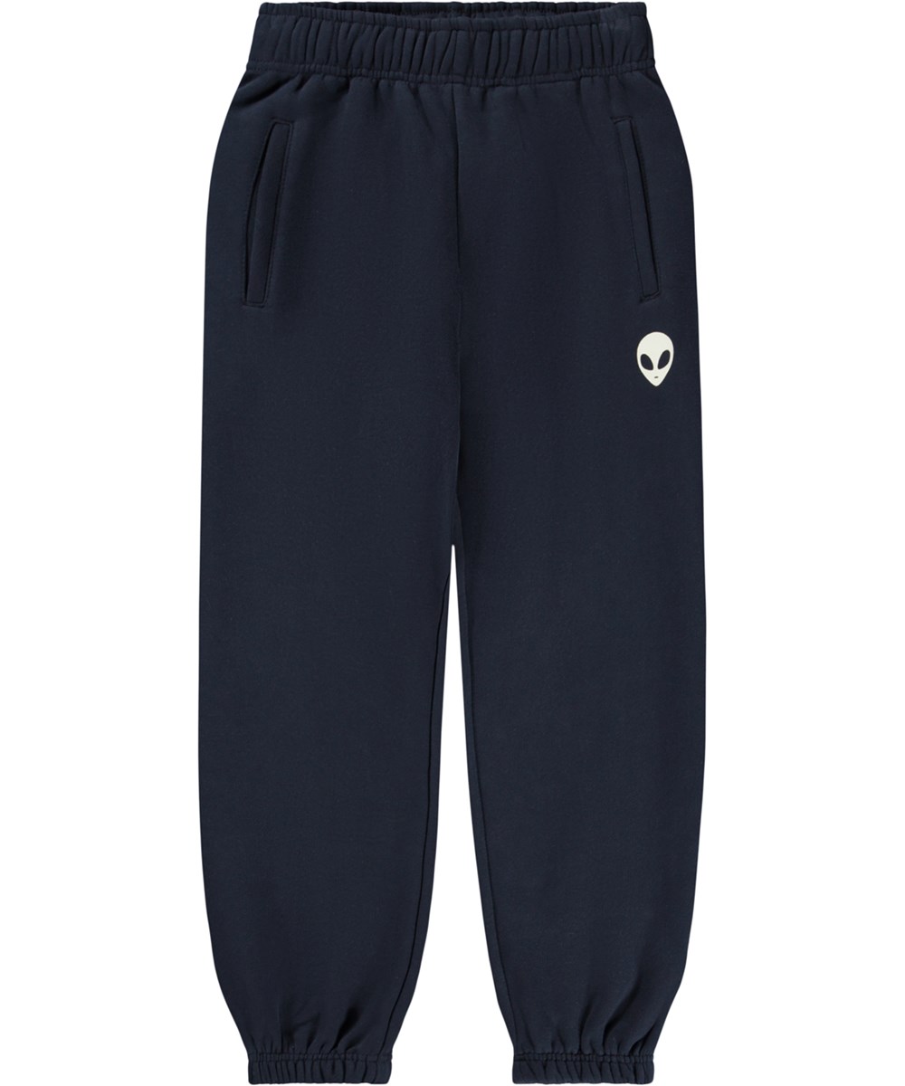 Allen - Galaxy Blue - Mørkeblå sweatpants i økologisk bomuld til børn. 