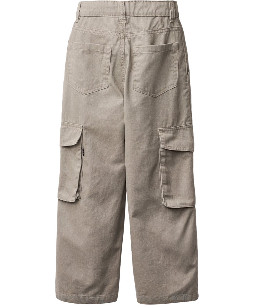 Alter - Light Grey Wash - Grå bukser i bomuld med store cargolommer til børn