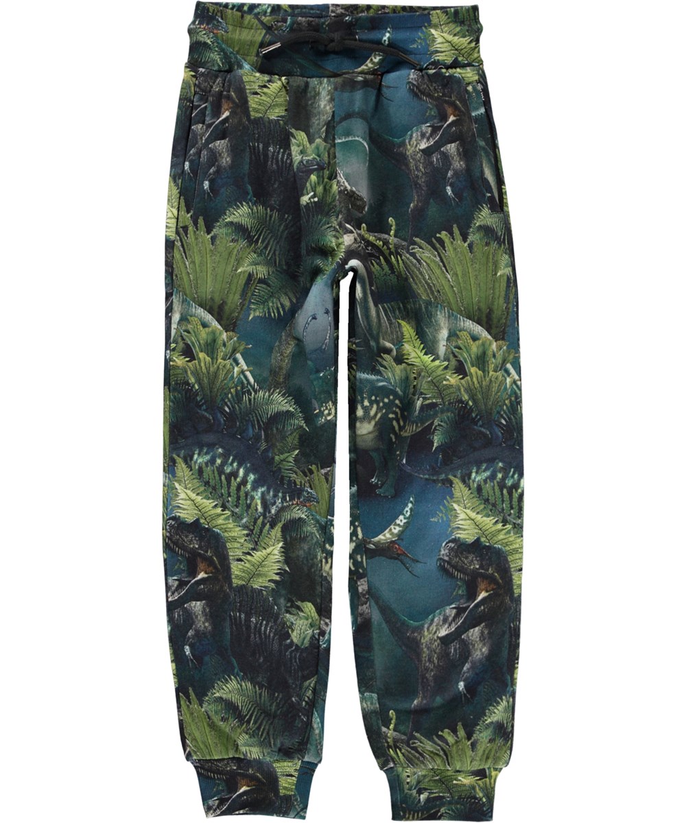 Alvar - Dino Night - Økologiske sweatpants med dinosauer print